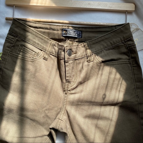 Olive Green Skinny Jeans - Picture 4 of 7